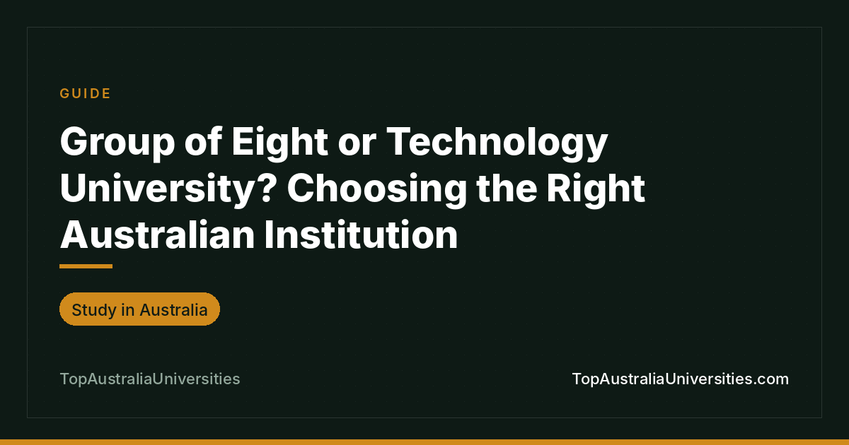 Group of Eight or Technology University? Choosing the Right Australian Institution