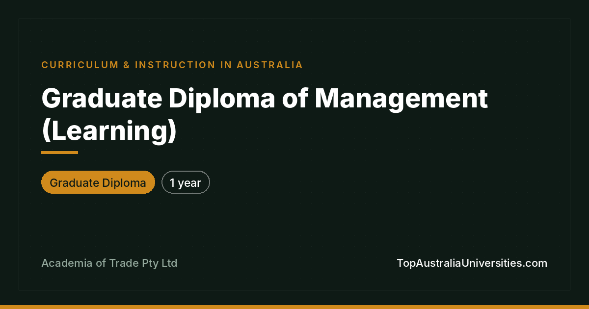 Graduate Diploma of Management (Learning)