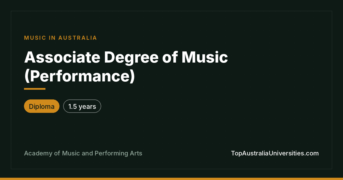 Associate Degree of Music (Performance) at AMPA