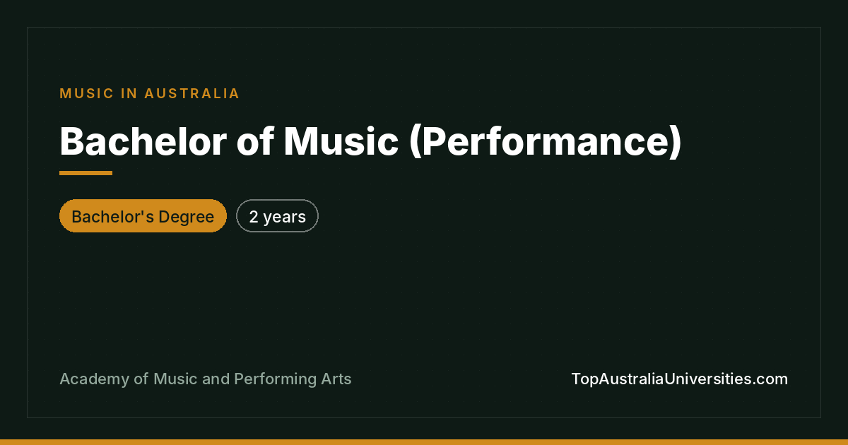 Bachelor of Music (Performance) at AMPA