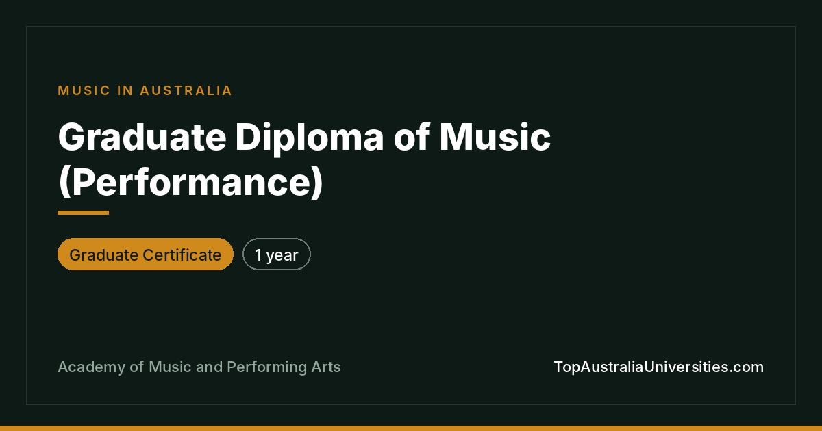 Graduate Diploma of Music (Performance) | AMPA