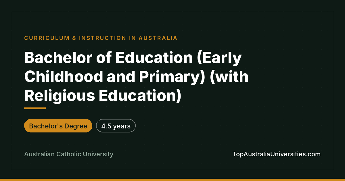 Bachelor of Education in Early Childhood & Primary