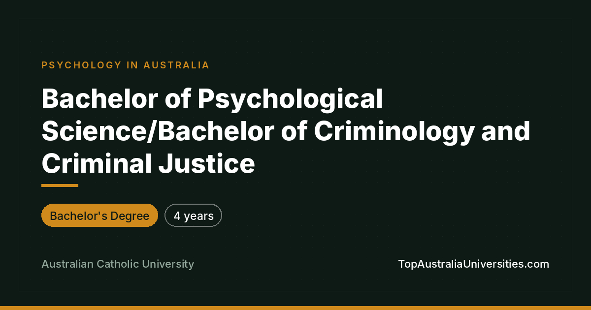 Psychological Science and Criminology Degree