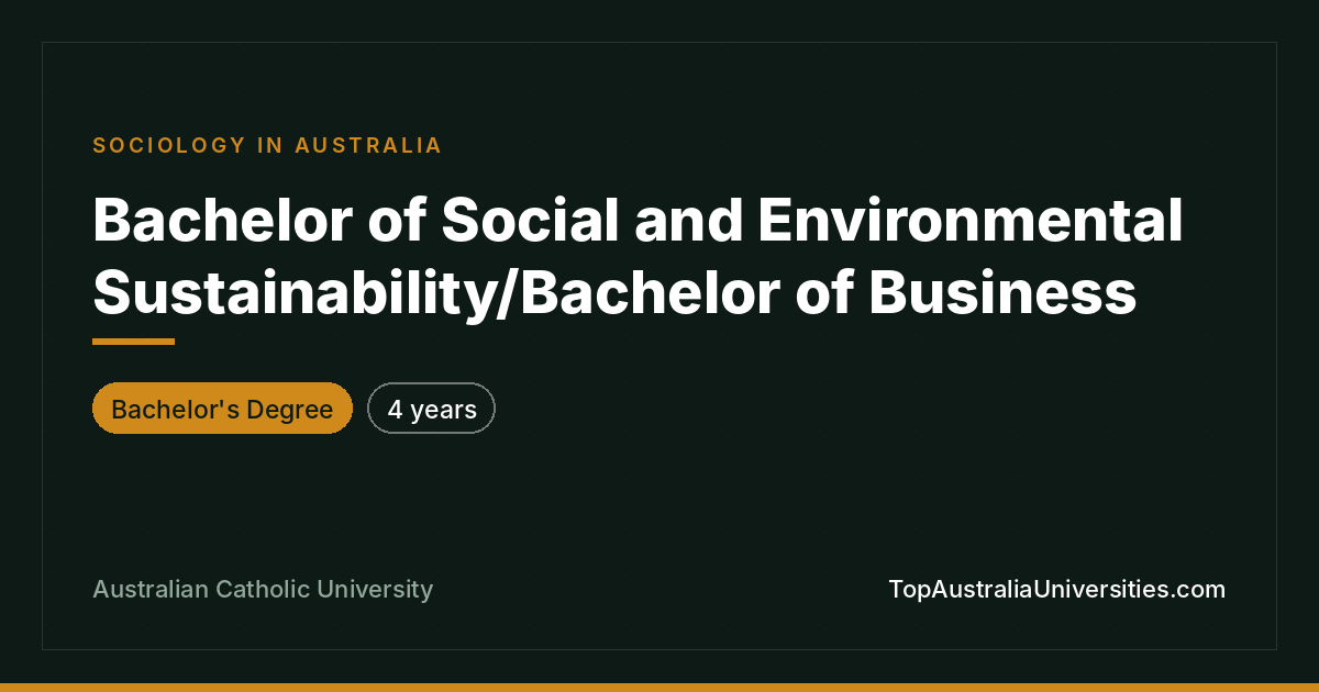 Bachelor of Sustainability and Business | ACU Sydney