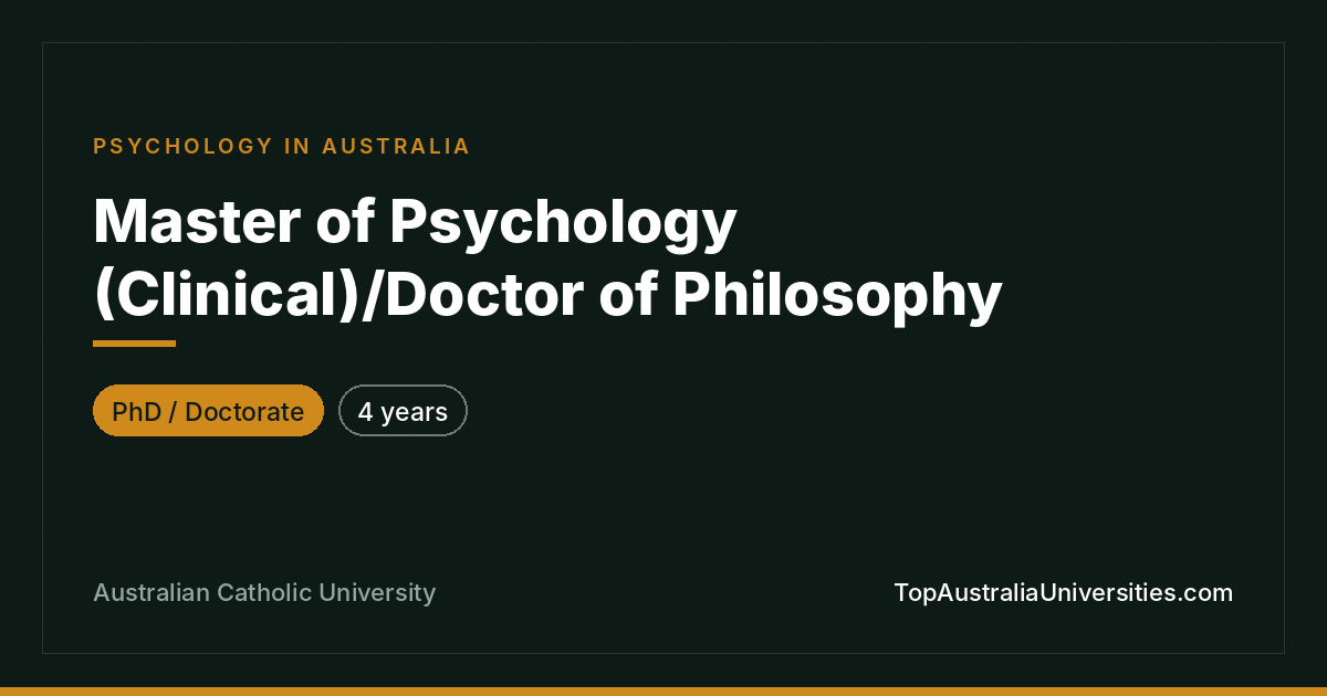 Master of Psychology (Clinical)/PhD | ACU
