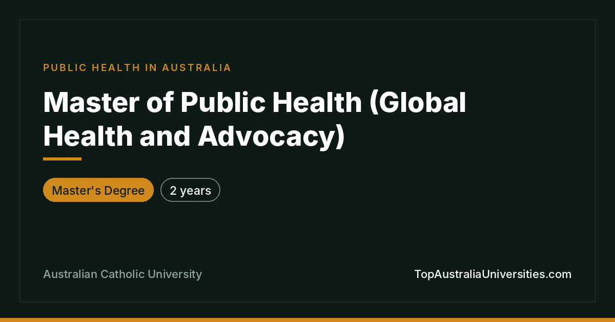 Master of Public Health: Global Health & Advocacy