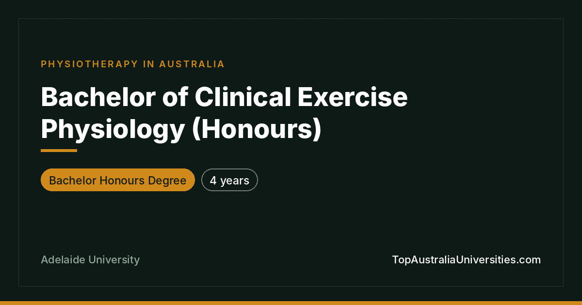 Bachelor of Clinical Exercise Physiology (Honours)