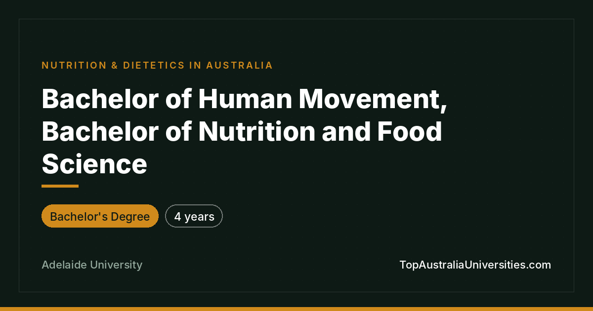 Bachelor of Human Movement, Nutrition & Food Science | Adela