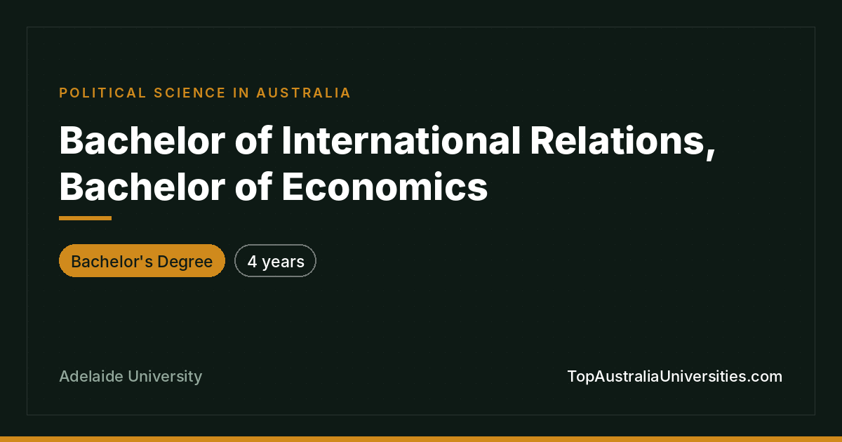 Bachelor of International Relations, Bachelor of Economics