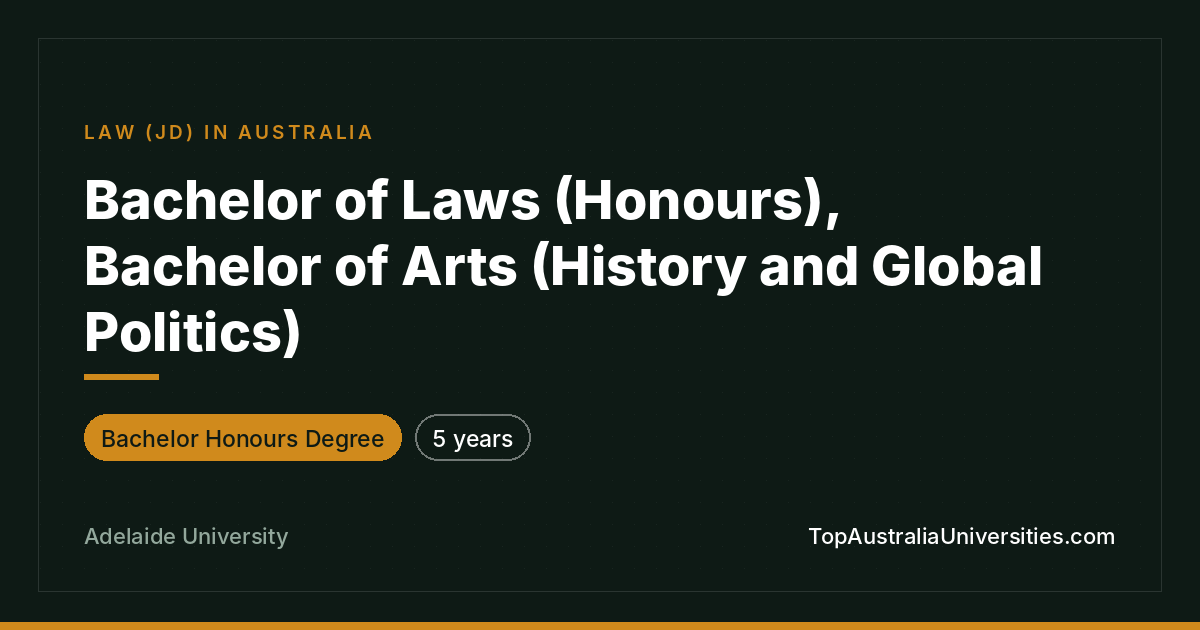 Bachelor of Laws (Honours) / Arts at Adelaide University