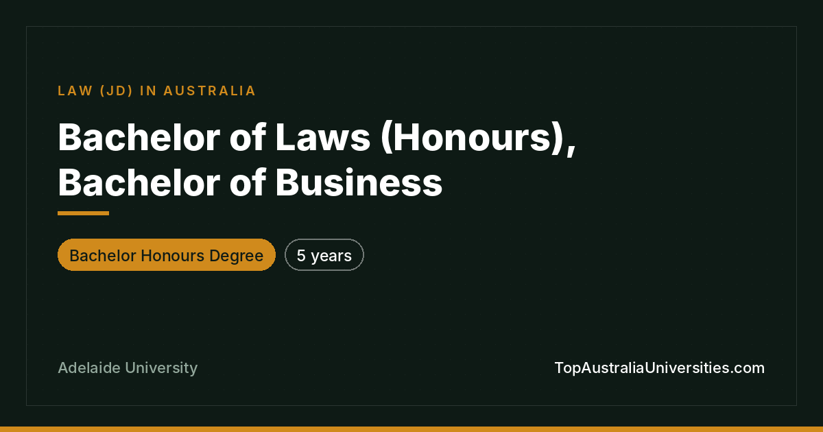 Bachelor of Laws (Honours), Bachelor of Business