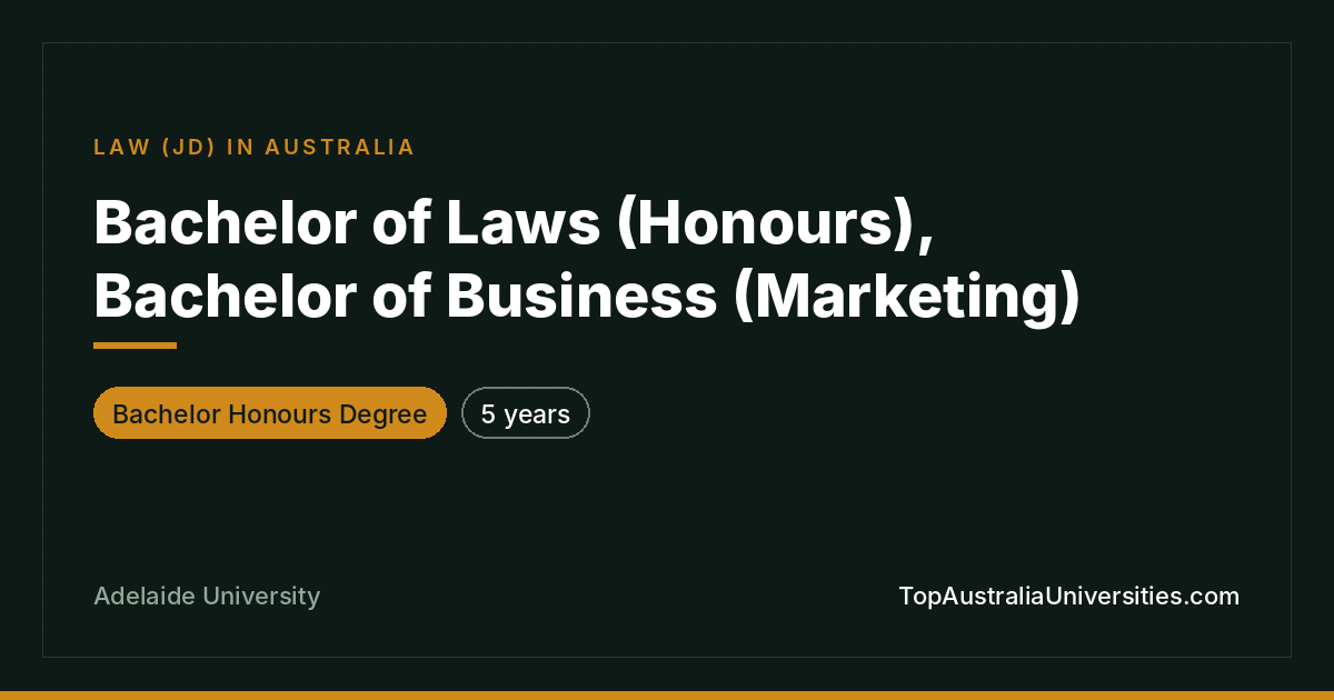 Bachelor of Laws (Honours)/Business (Marketing) – Adelaide