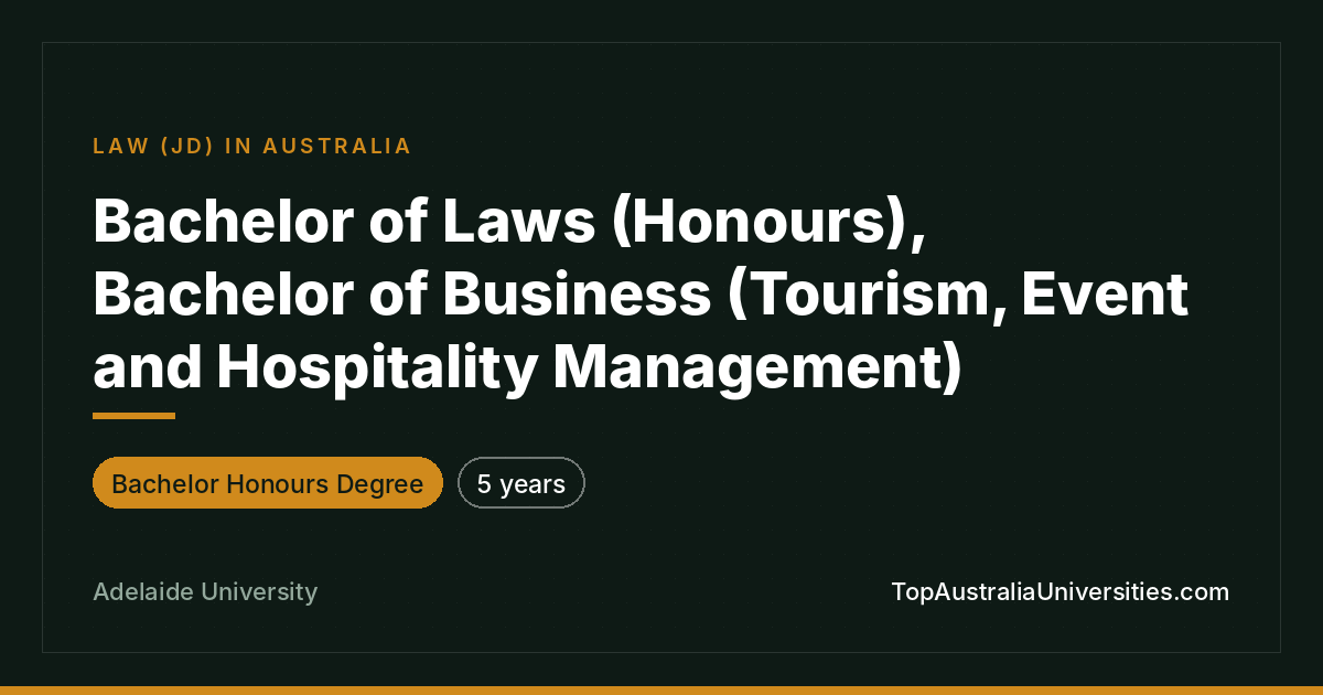 Bachelor of Laws (Honours) & Business at Adelaide University