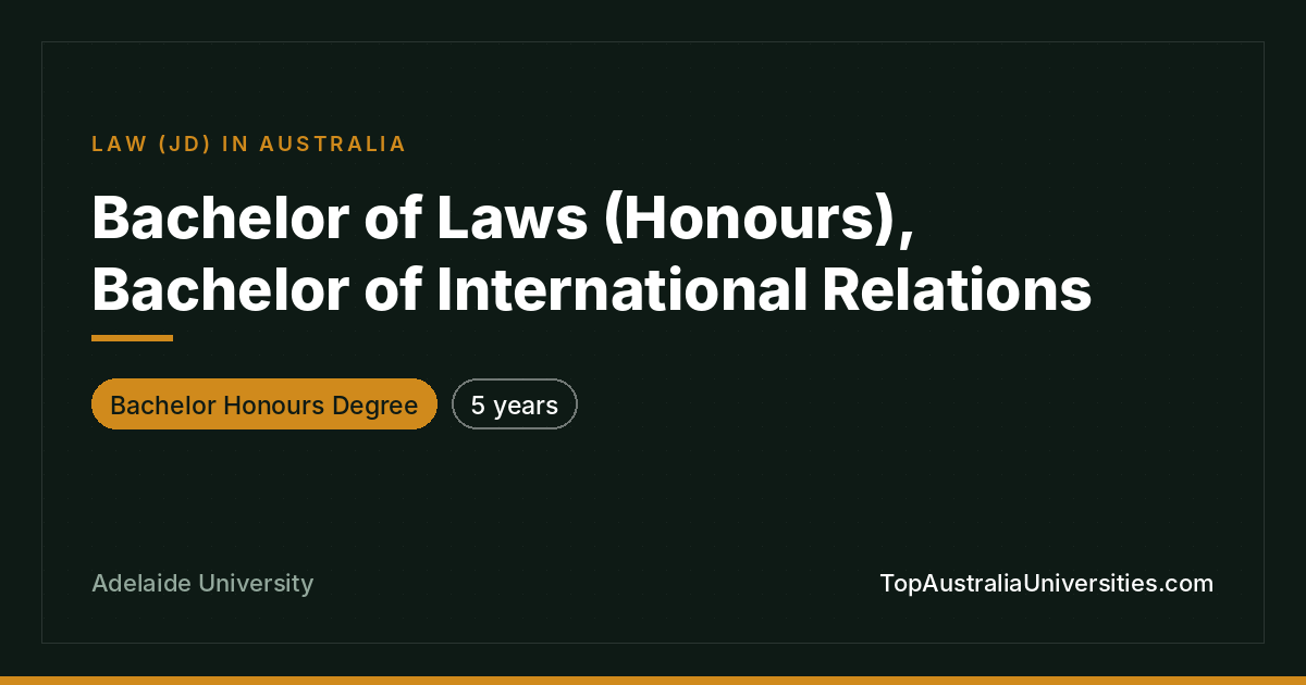 Bachelor of Laws (Honours) / International Relations
