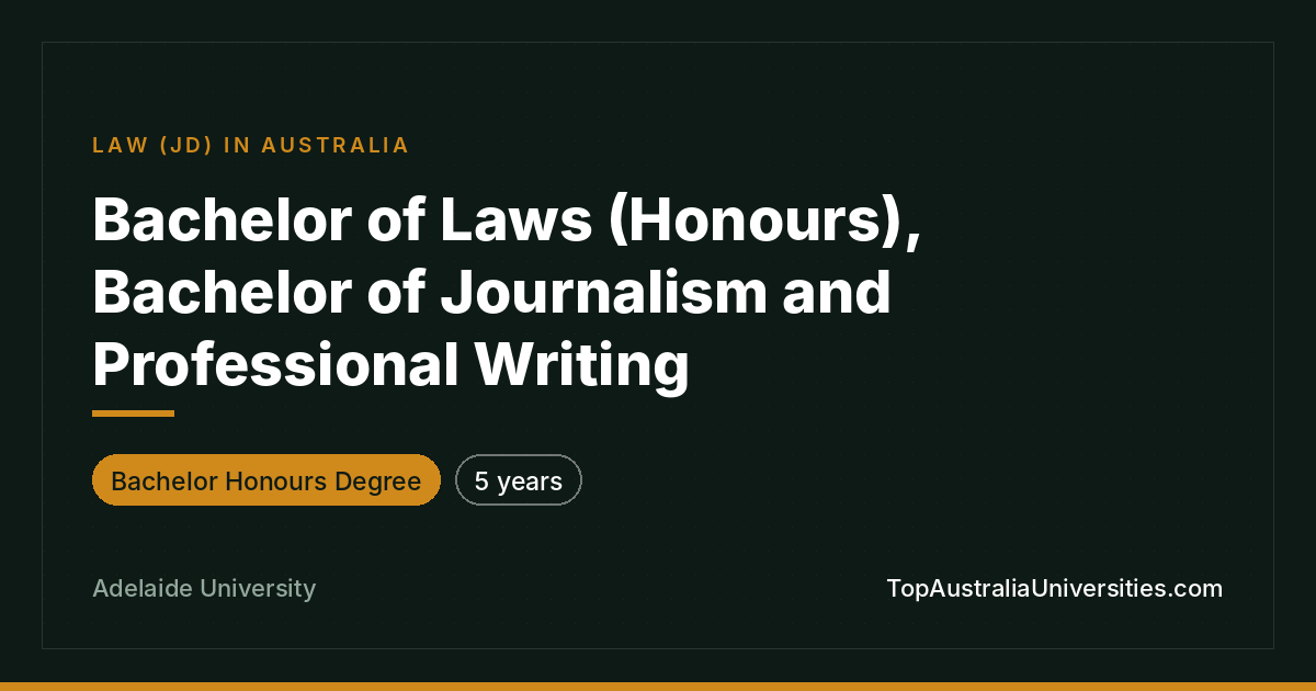 Bachelor of Laws (Honours) & Journalism at Adelaide