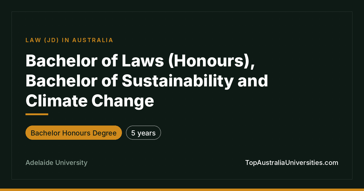 Bachelor of Laws (Honours) & Sustainability