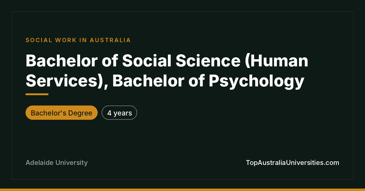 Bachelor of Social Science (Human Services), Psychology – Ad