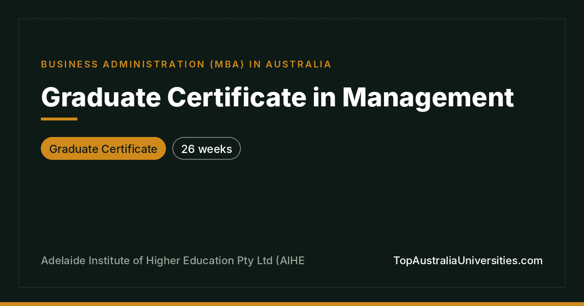 Graduate Certificate in Management at AIHE