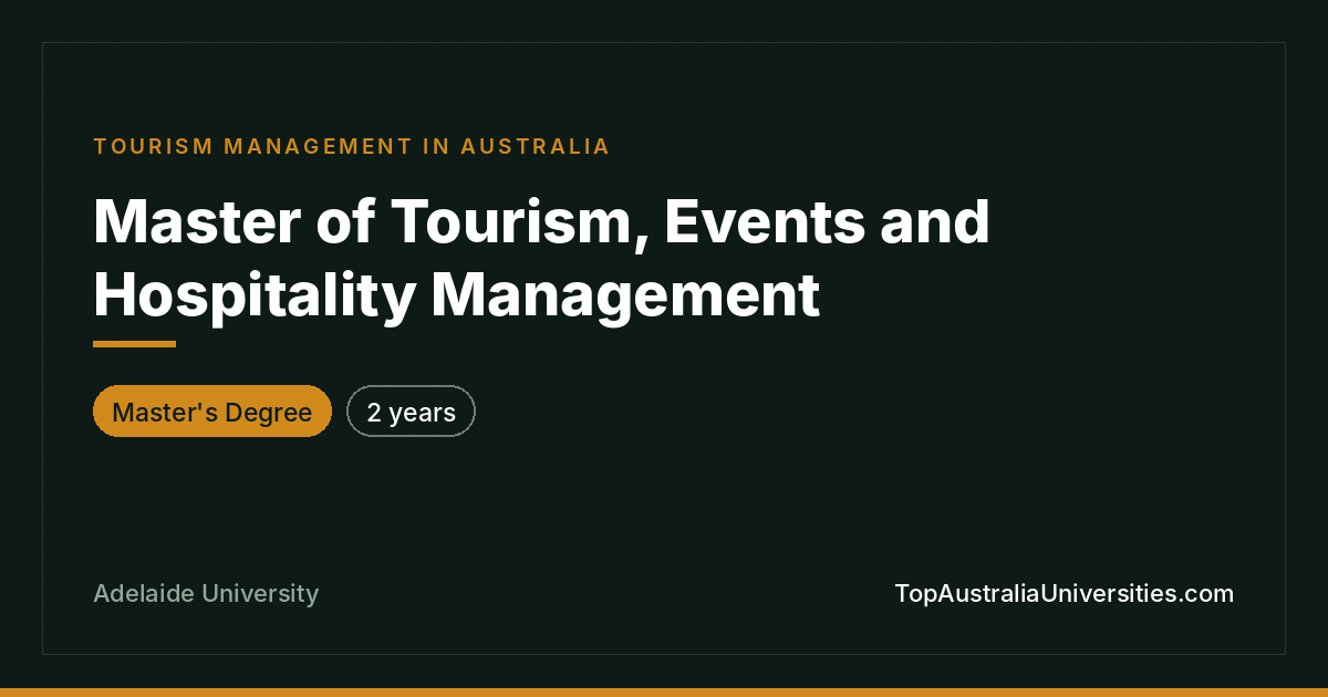 Master of Tourism, Events and Hospitality Management