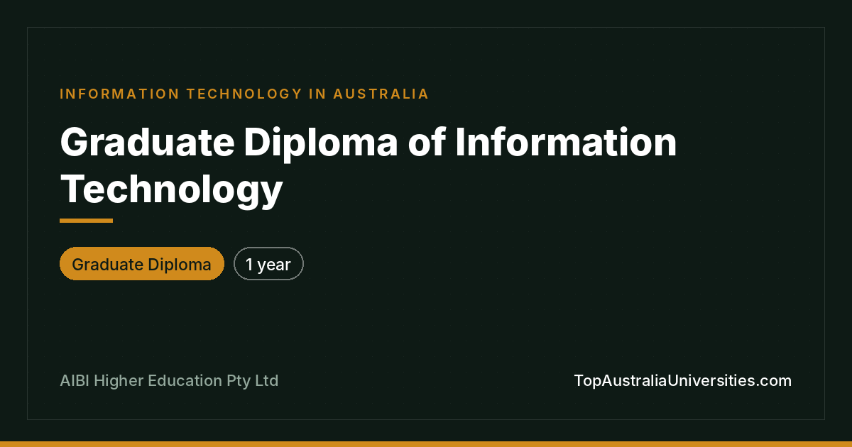 Graduate Diploma of Information Technology