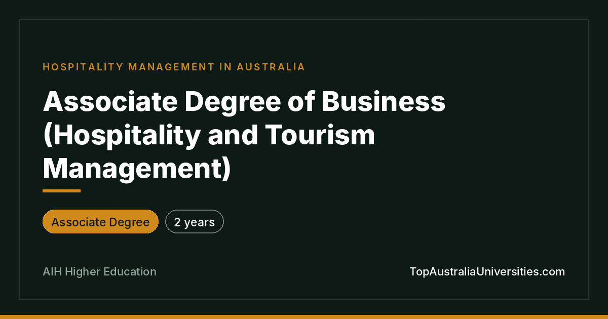 Associate Degree of Business (Hospitality and Tourism)
