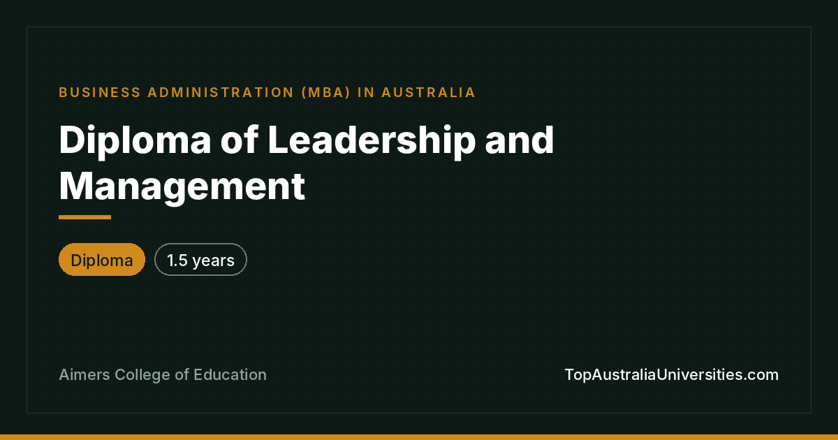 Diploma of Leadership and Management at Aimers
