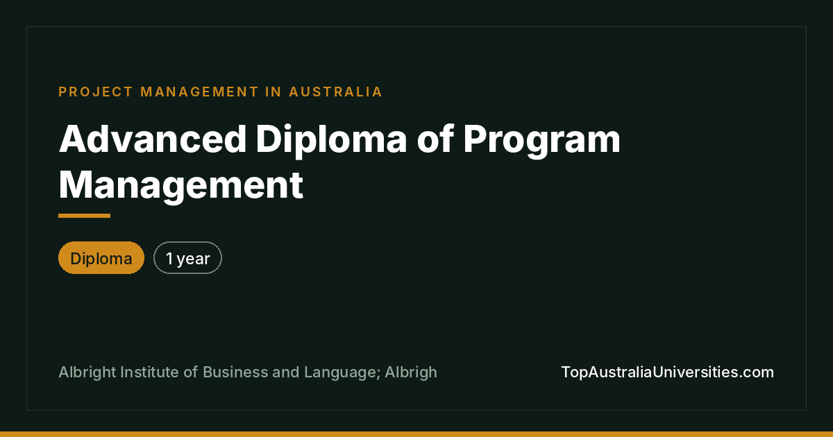 Advanced Diploma of Program Management | Albright