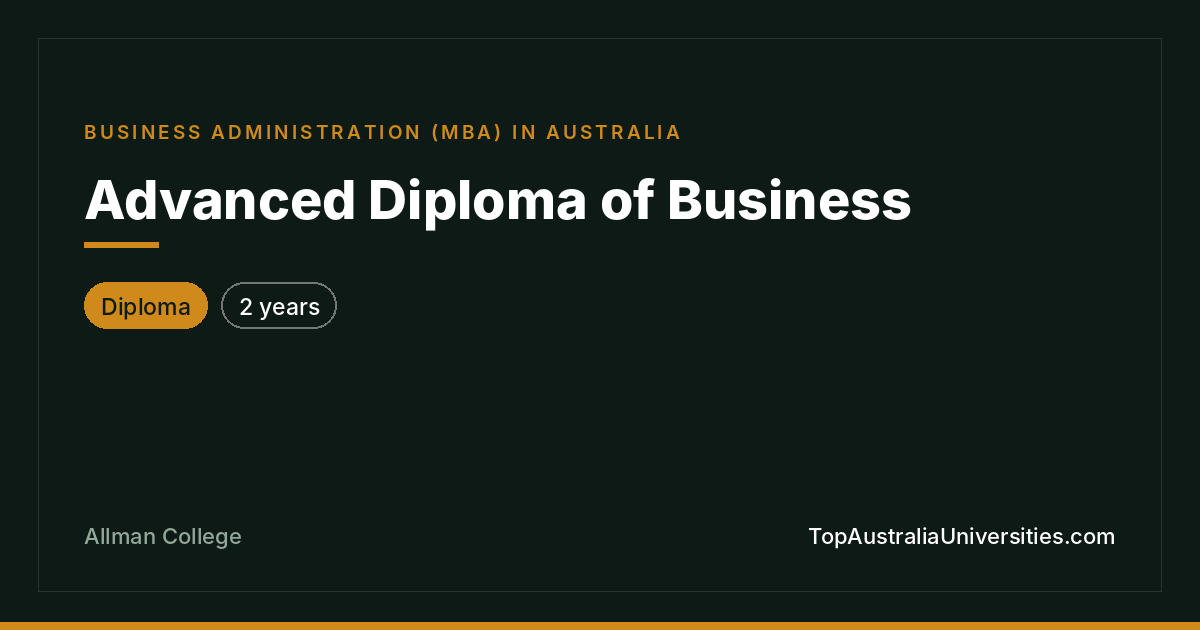 Advanced Diploma of Business at Allman College