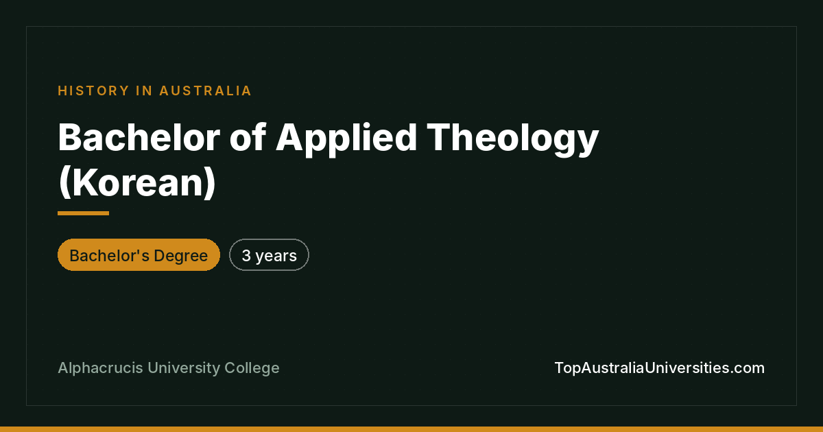 Bachelor of Applied Theology (Korean) at Alphacrucis
