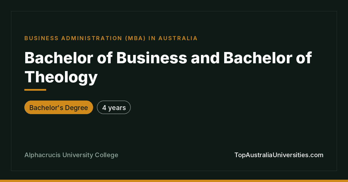 Bachelor of Business and Bachelor of Theology