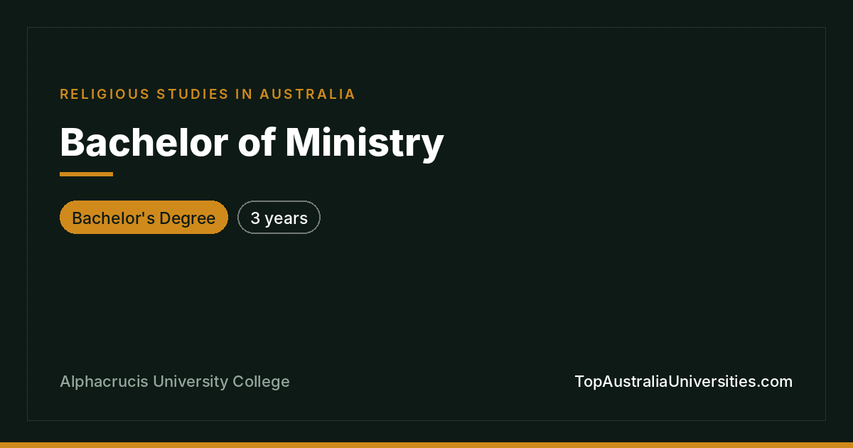 Bachelor of Ministry at Alphacrucis University College