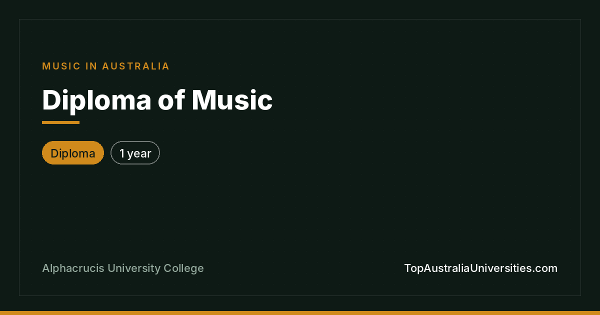 Diploma of Music at Alphacrucis University College