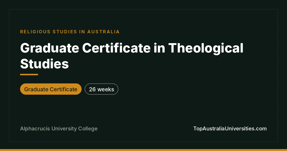 Graduate Certificate in Theological Studies