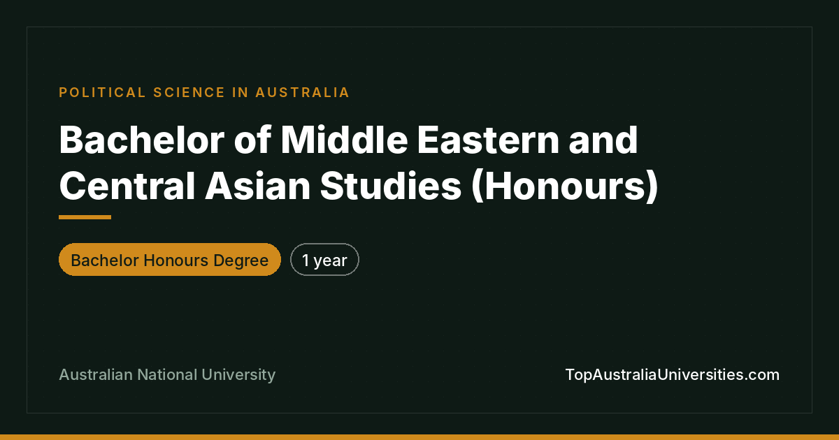 Bachelor of Middle Eastern and Central Asian Studies (Honour