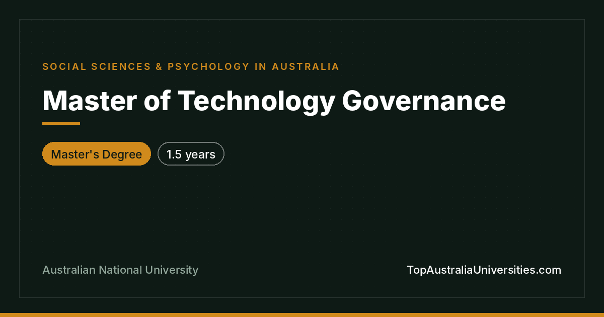Master of Technology Governance at ANU