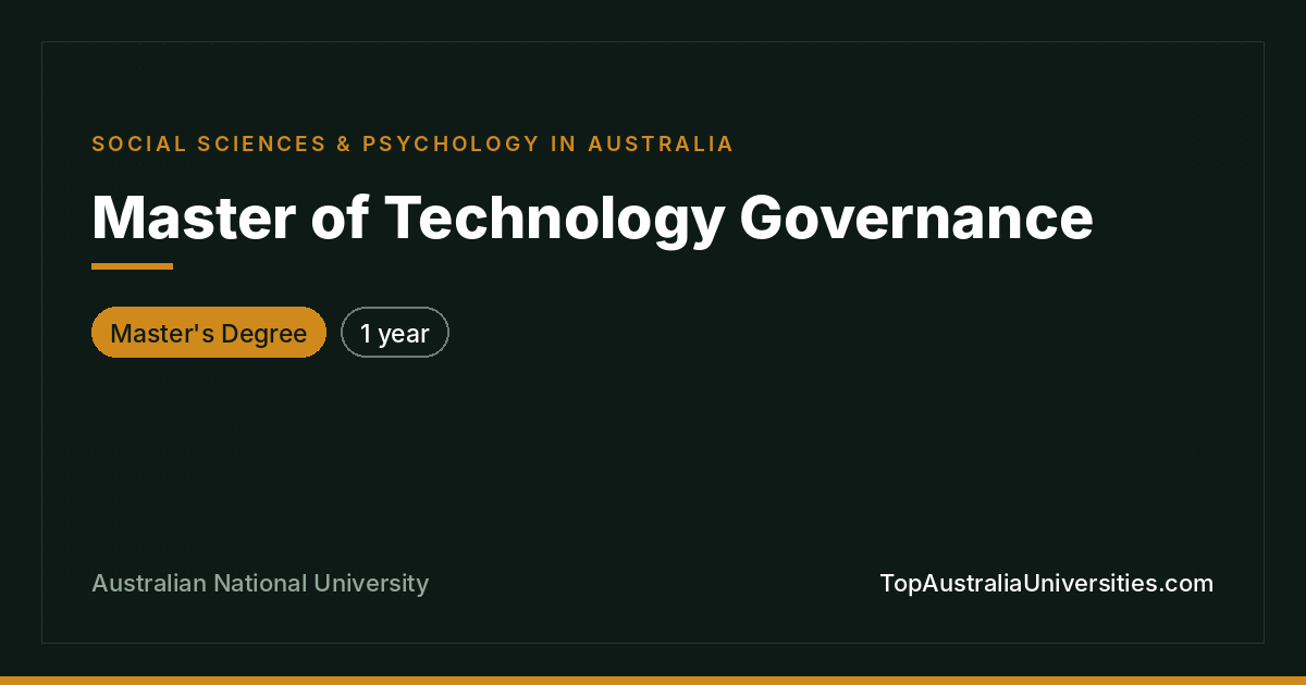 Master of Technology Governance – ANU