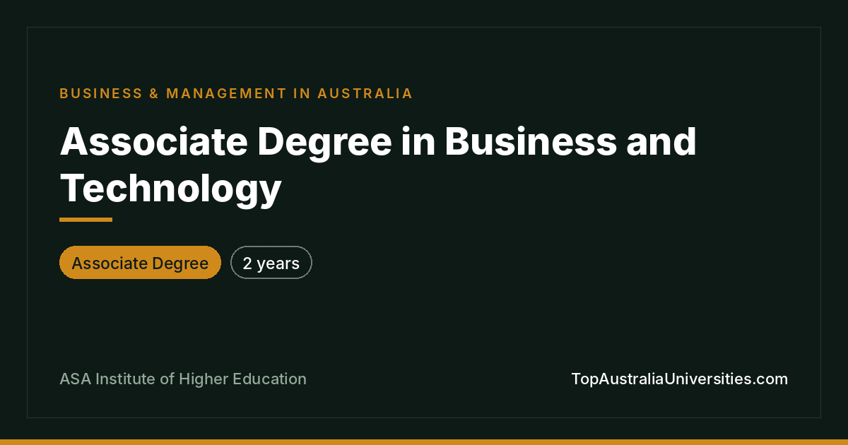 Associate Degree in Business and Technology at ASA