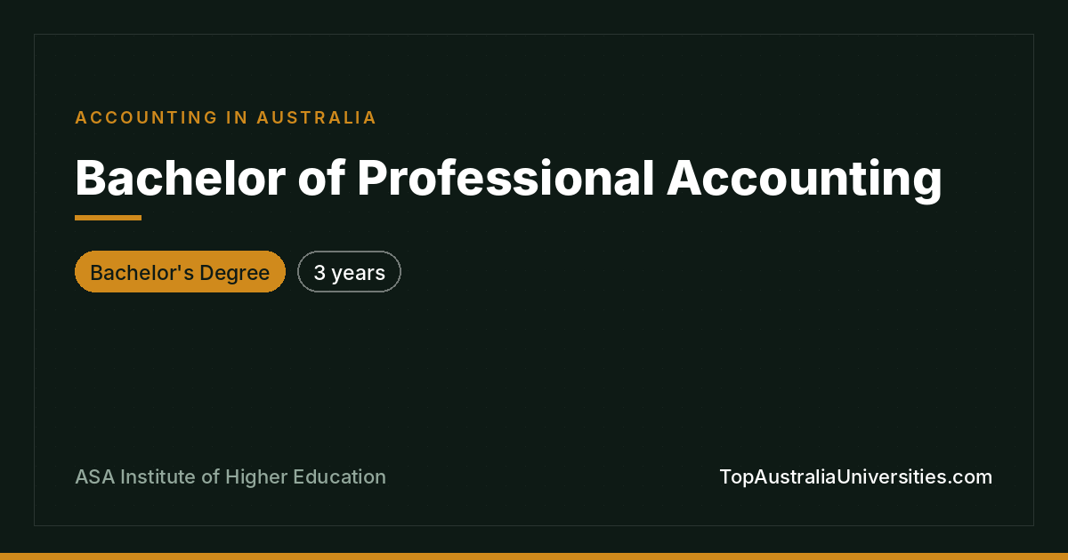 Bachelor of Professional Accounting at ASA Institute