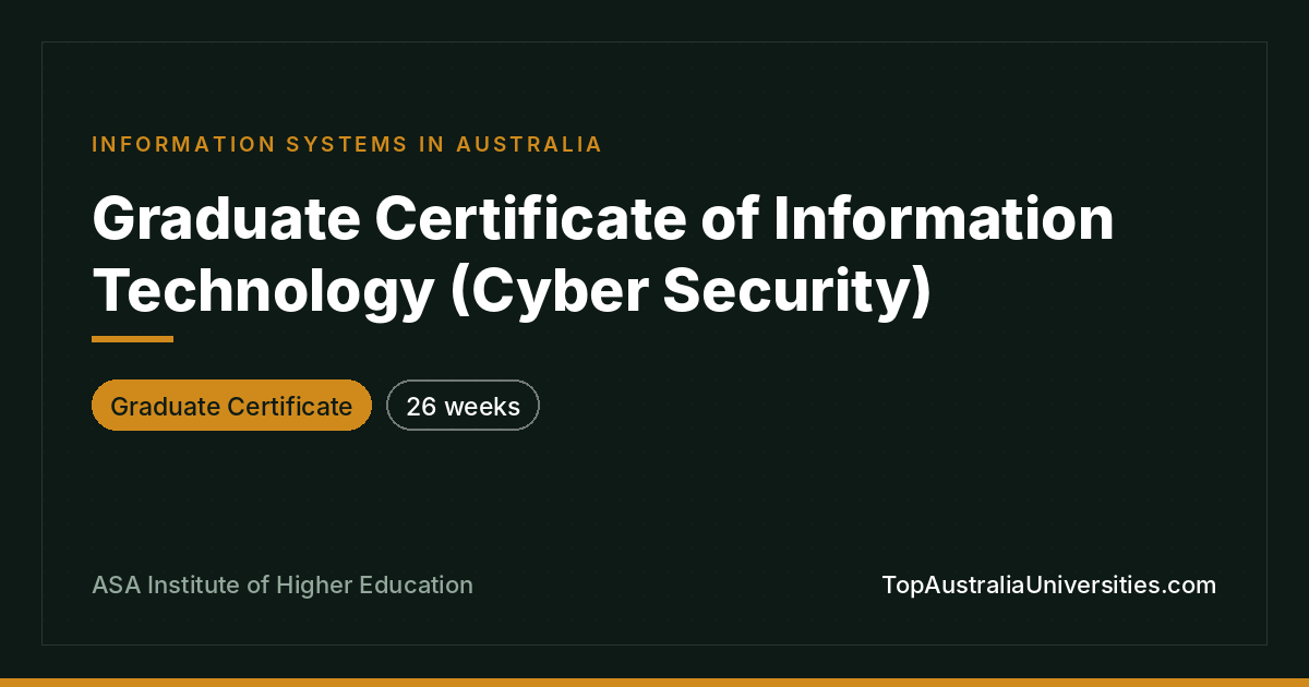 Graduate Certificate of IT (Cyber Security) | ASA