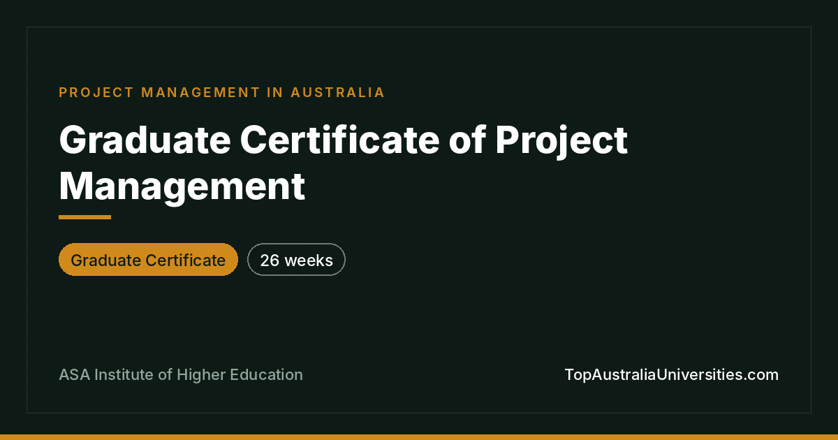 Graduate Certificate of Project Management at ASA