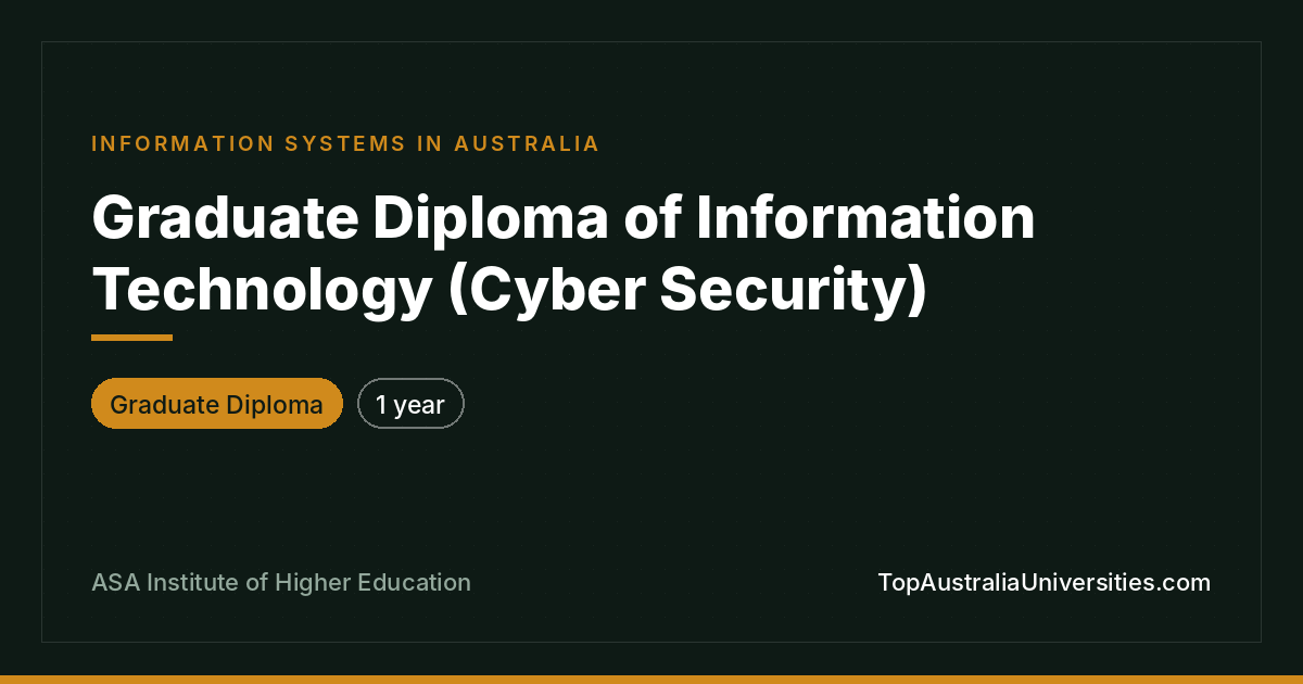 Graduate Diploma of IT (Cyber Security) at ASA Institute