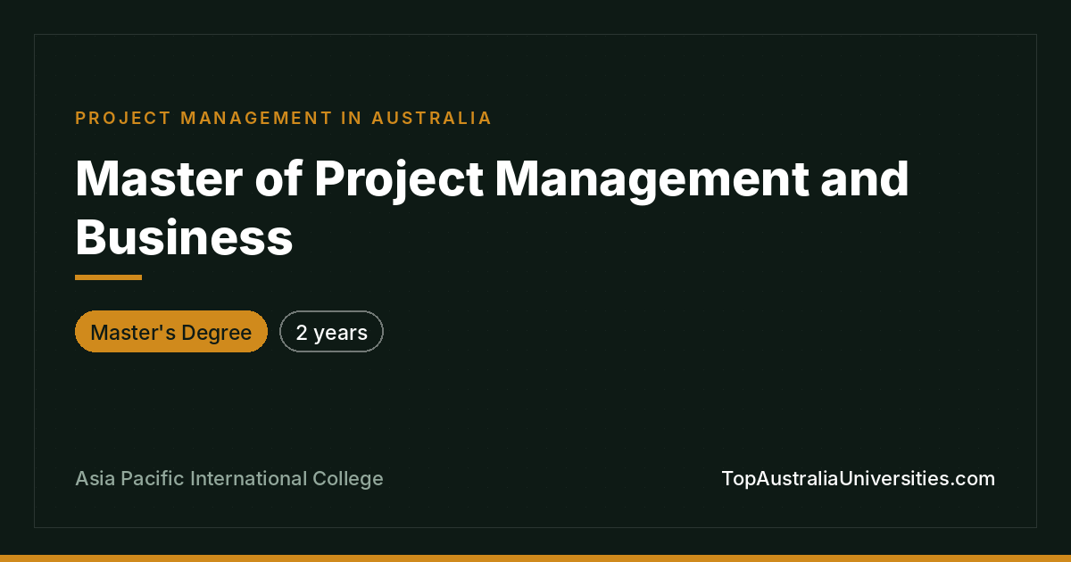Master of Project Management and Business