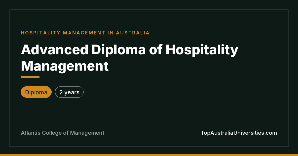 Advanced Diploma of Hospitality Management