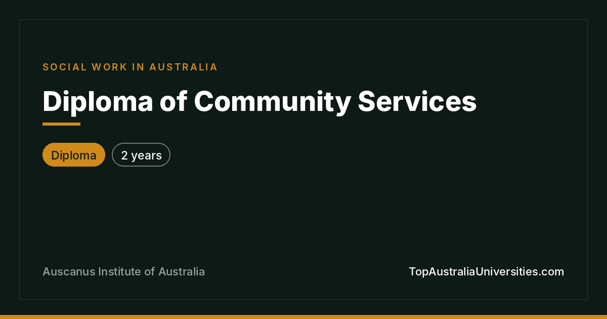 Diploma of Community Services at Auscanus Institute