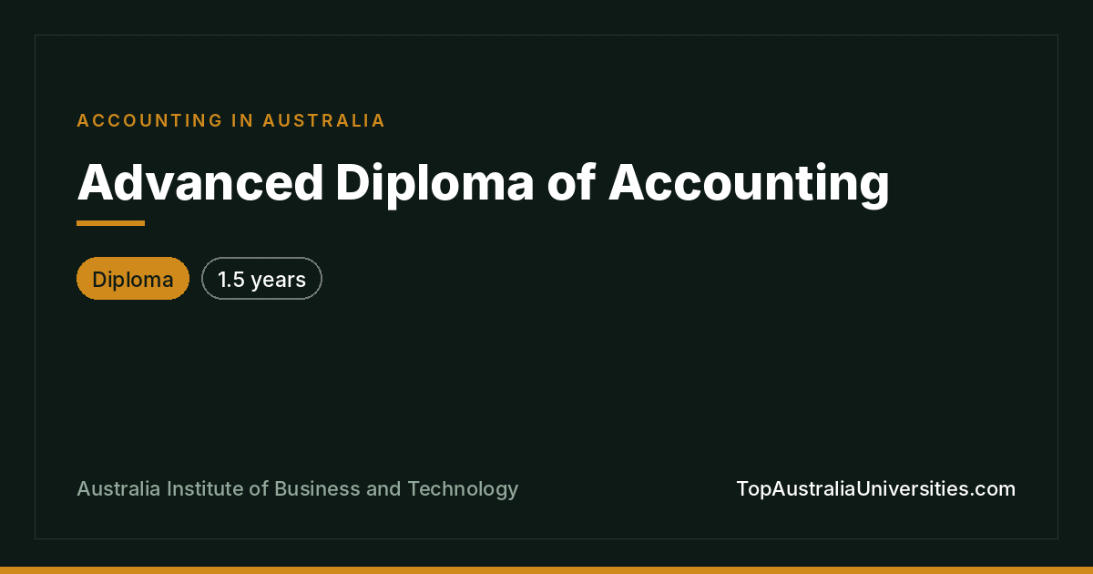 Advanced Diploma of Accounting at AIBT