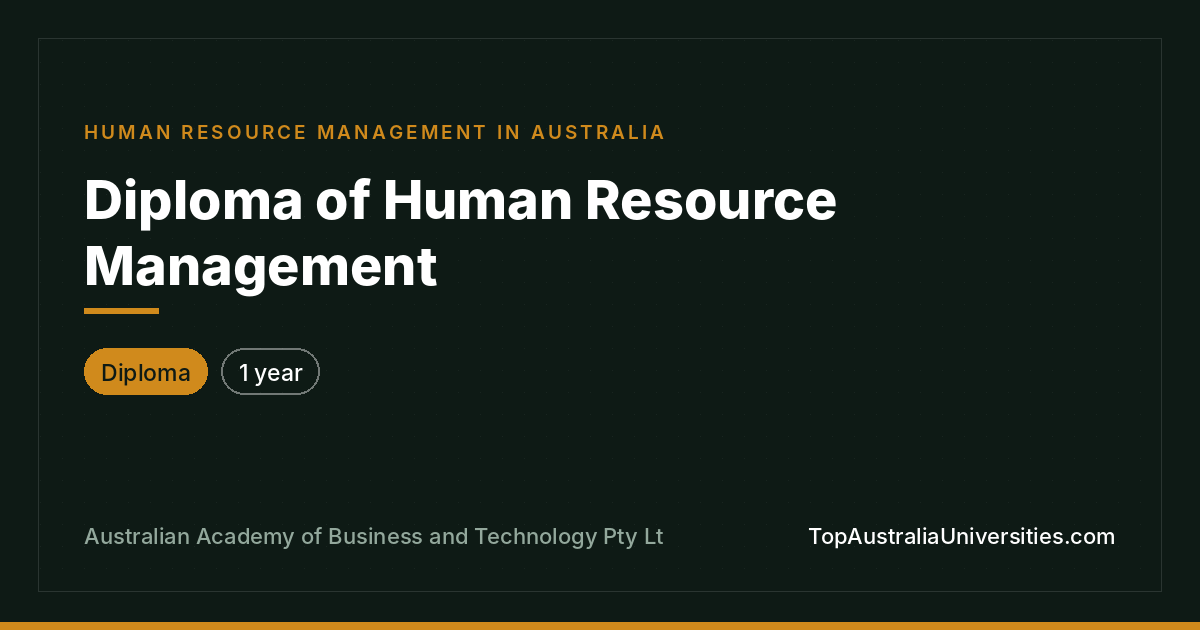Diploma of Human Resource Management