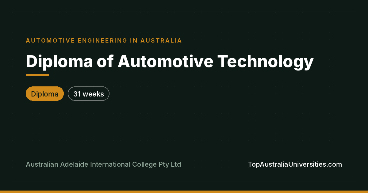 Diploma of Automotive Technology in Australia