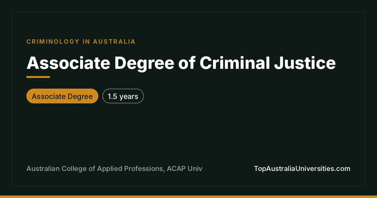 Associate Degree of Criminal Justice at ACAP