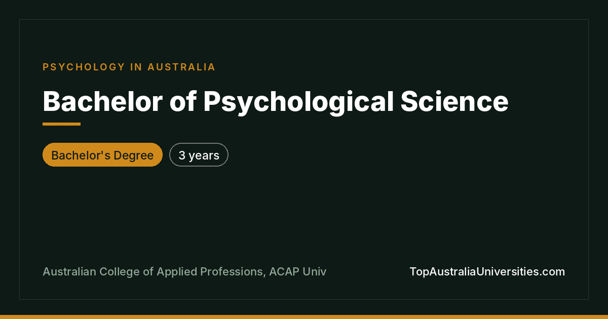 Bachelor of Psychological Science at ACAP