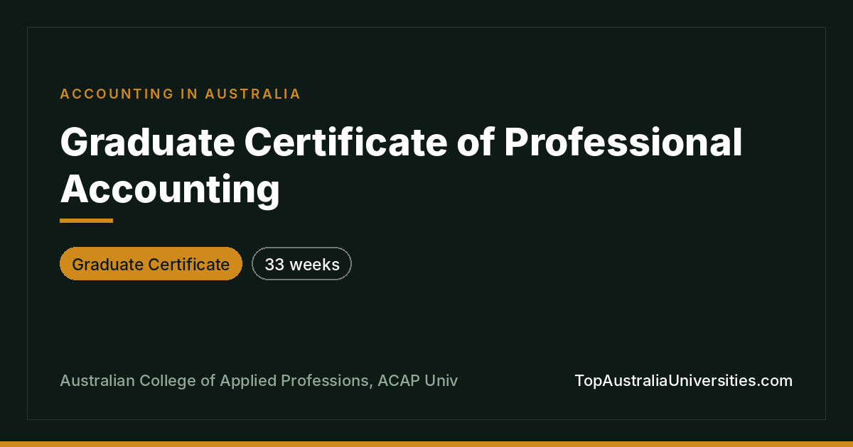 Graduate Certificate of Professional Accounting